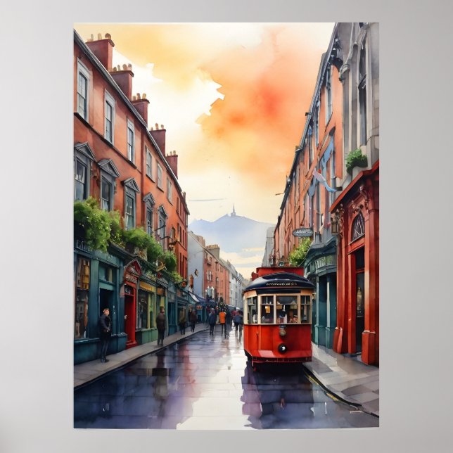 Dublin watercolor art poster (Front)