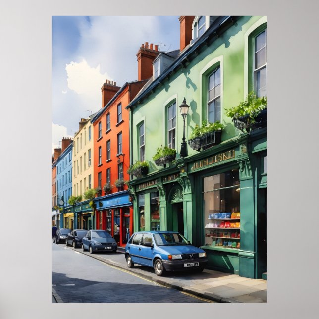 Dublin watercolor art poster (Front)