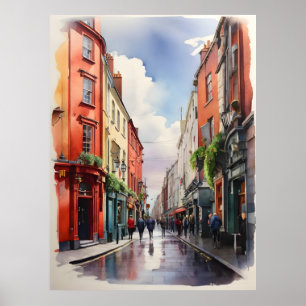 Dublin watercolor art poster