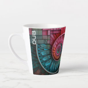 Dubman Designs: Fibonacci Mosaic Spiral Monogram Latte Mug