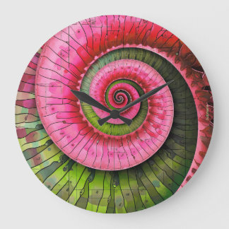 Dubman Designs: Glowing Pink and Green Fibonacci Large Clock