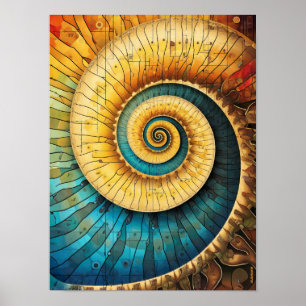 Dubman Designs: Golden Ratio, Glowing Fibonacci Poster