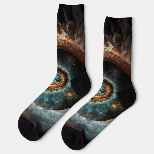 Dubman Does Design: Eye of God, River of Hope Socks (Left)
