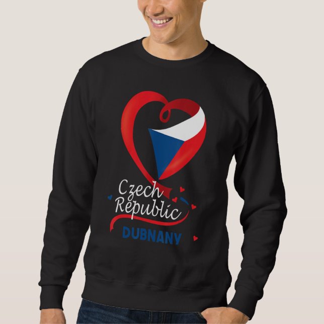 Dubnany Czech Republic Heart Flag Lion Coat Of Arm Sweatshirt (Front)