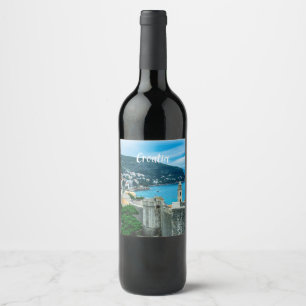 Dubrovnik city wall magnet wine label