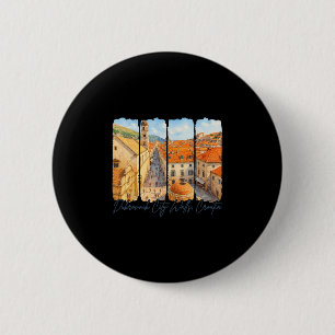 Dubrovnik City Walls Croatia Travel Brushstroke So 6 Cm Round Badge