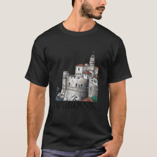 Dubrovnik Croatia Cat Sketch  Dubrovnik T-Shirt