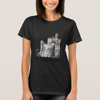Dubrovnik Croatia Cat Sketch Dubrovnik T-Shirt