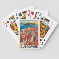 Dubrovnik Croatia Illustration Travel Art Vintage