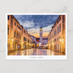 Dubrovnik, Croatia, night image with Stradum Holiday Postcard