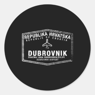 Dubrovnik Croatia Pport Stamp Vacation Travel Classic Round Sticker