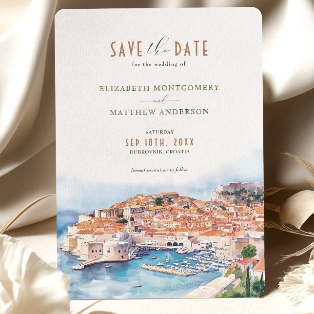 Dubrovnik Croatia Save the Date Destination Invitation (Creator Uploaded)