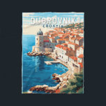 Dubrovnik Croatia Travel Art Vintage Fleece Blanket<br><div class="desc">Dubrovnik Croatia retro travel design. It's known for its distinctive Old Town,  encircled with massive stone walls completed in the 16th century.</div>