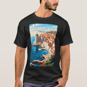 Dubrovnik Croatia Travel Art Vintage T-Shirt