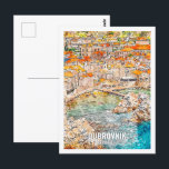 Dubrovnik Croatia Travel Place Watercolor Postcard<br><div class="desc">Dubrovnik Croatia Famous Travel Place Watercolor Sketch</div>