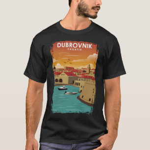 Dubrovnik Croatia Vintage Minimal Travel Poster  T-Shirt