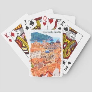 Dubrovnik Croatia Watercolor Painting Playing Cards