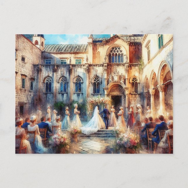  Dubrovnik Croatia wedding Sponza Palace  Postcard (Front)