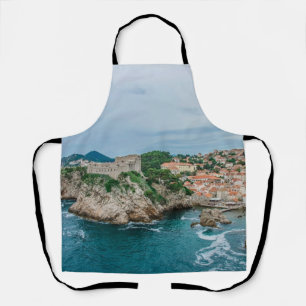 Dubrovnik harbor and city center apron