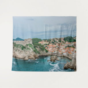 Dubrovnik harbor and city center tapestry