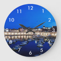 Dubrovnik harbor and walls illuminated at night