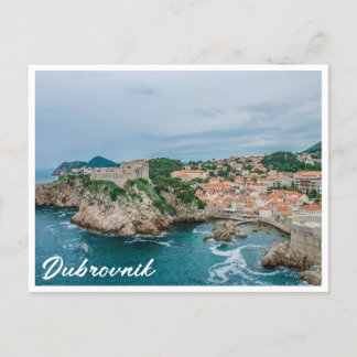 Dubrovnik harbour and city centre postcard