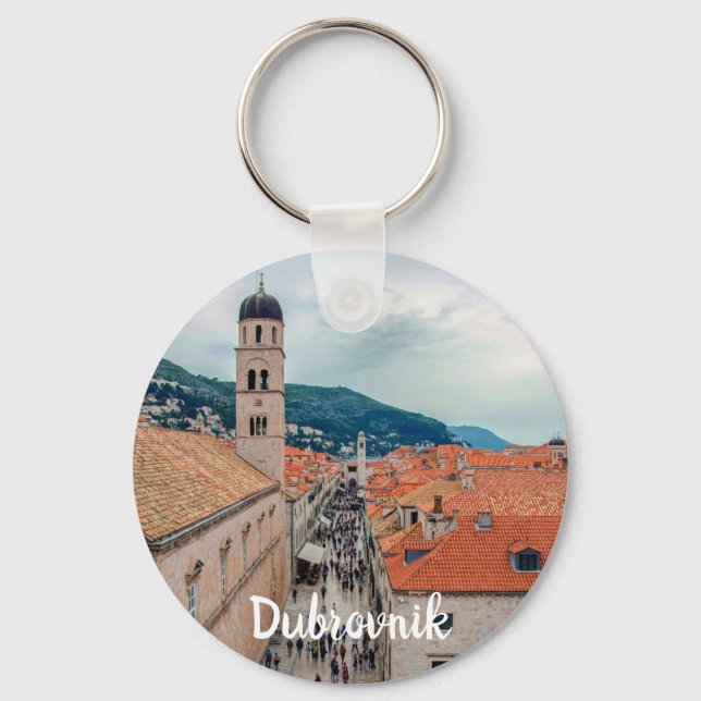 Dubrovnik main street, Croatia Key Ring (Front)