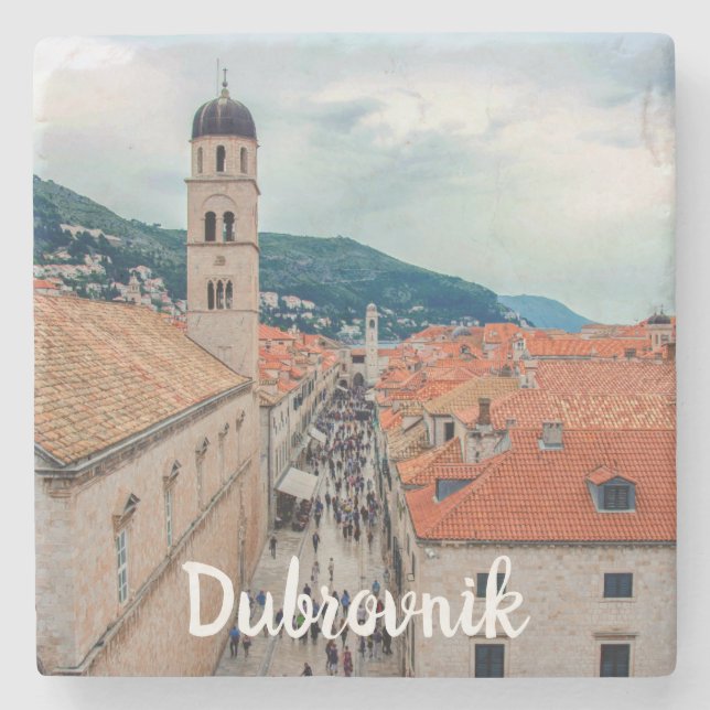 Dubrovnik main street, Croatia Stone Coaster (Front)