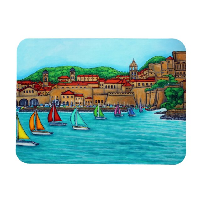 Dubrovnik Regatta Magnet by Lisa Lorenz (Horizontal)