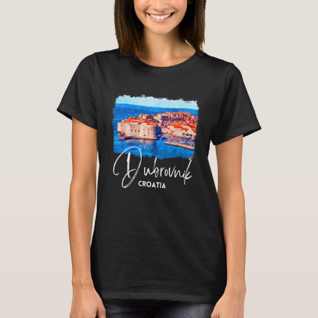 Dubrovnik Souvenir Croatia Dubrovnik Painting T-Shirt (Front)