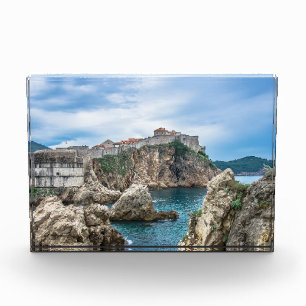 Dubrovnik walls view from sea photo block