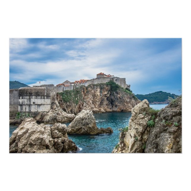 Dubrovnik walls view from sea poster (Front)