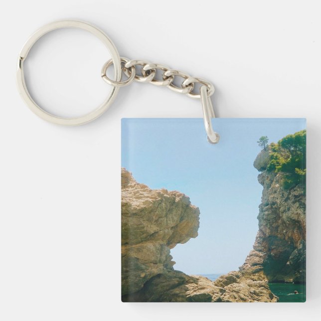Dubrovnik West Harbour and Pier  Key Ring (Front)