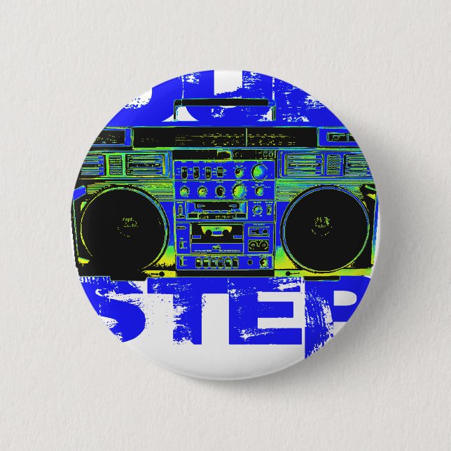 Dubstep Blue Boombox 6 Cm Round Badge (Front)