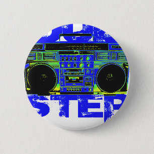 Dubstep Blue Boombox 6 Cm Round Badge