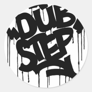Dubstep FatCap Black Classic Round Sticker