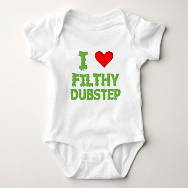 Dubstep Filthy dub step bass techno wobble Baby Bodysuit (Front)