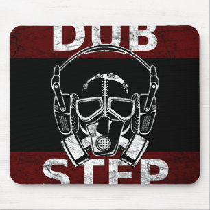 Dubstep gas mask & headphones mouse pad