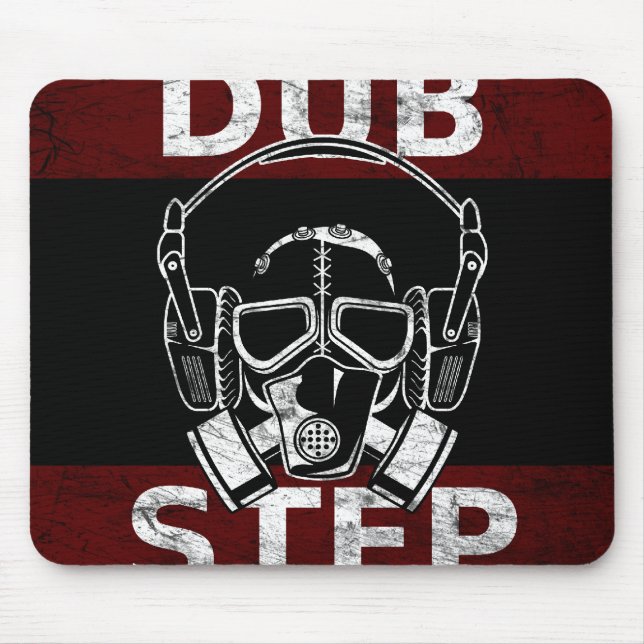 Dubstep gas mask & headphones mouse pad (Front)