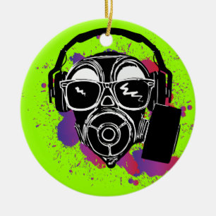 Dubstep Gasmask Ceramic Tree Decoration