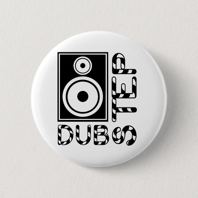 Dubstep Loudspeaker E 6 Cm Round Badge (Front)