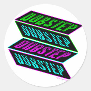 DUBSTEP Neon Classic Round Sticker