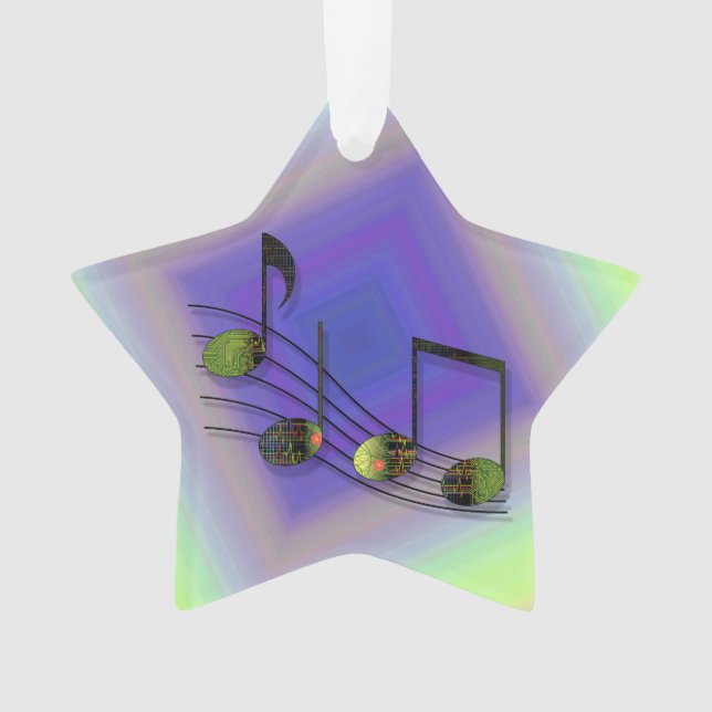 Dubstep Notes Acrylic Ornament (Front)