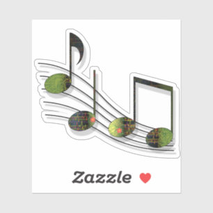 Dubstep Notes Contour Sticker
