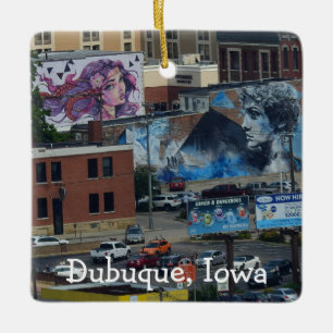 Dubuque, Iowa City View Graffiti Murals   Ceramic Ornament
