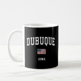 Dubuque Iowa Ia American Flag Sports Coffee Mug