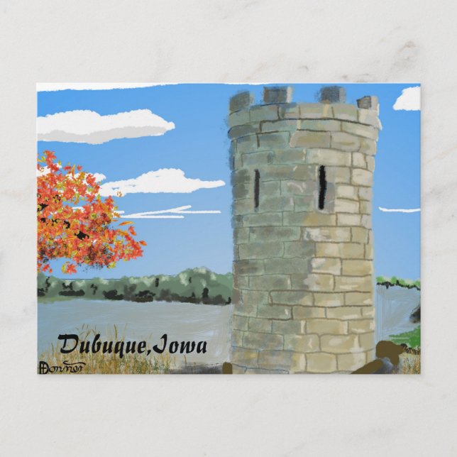 Dubuque, Iowa- Julien Dubuque Monument Postcard (Front)