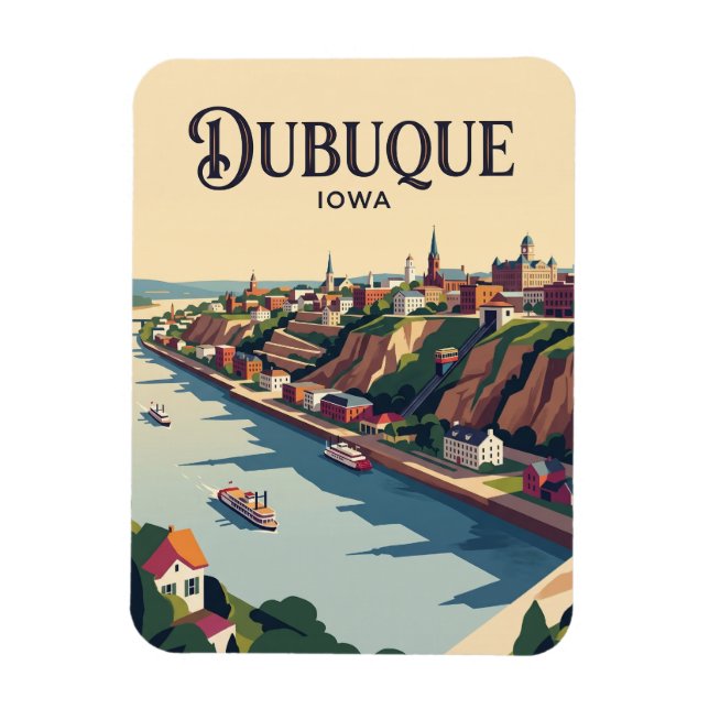 Dubuque USA Magnet (Vertical)