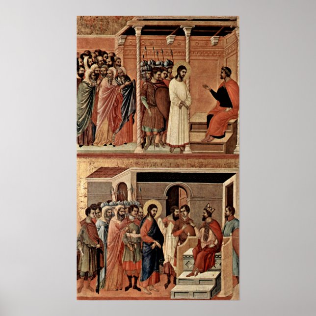 Duccio di Buoninsegna - Christ before Pilate Poster (Front)