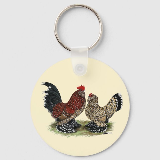 D'Uccle Bantams:  Mille Fleur Key Ring (Front)